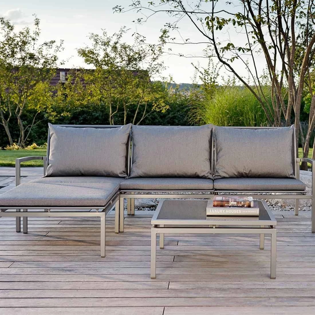 Stern Skelby Loungehocker Aluminium/Textilene Graphit/Silbergrau – Bild 2