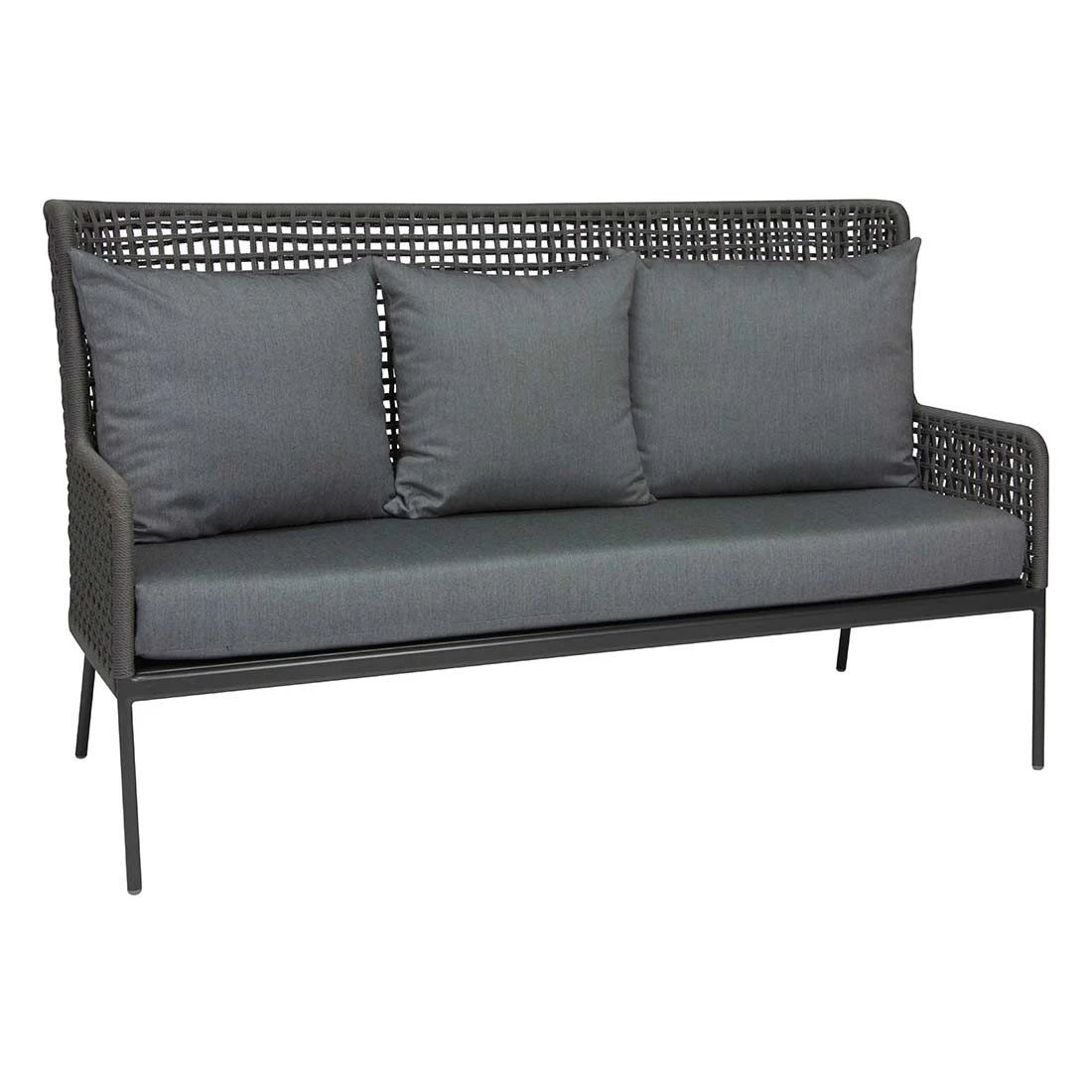 Stern Greta 3-Sitzersofa Aluminium/Rope Anthrazit/Platin/Seidengrau