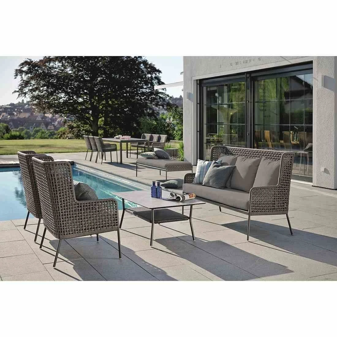 Stern Greta 3-Sitzersofa Aluminium/Rope Anthrazit/Platin/Seidengrau – Bild 5