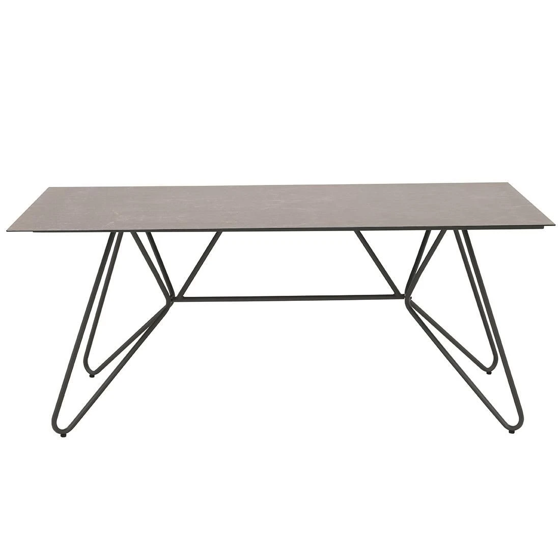 OUTLIV. Maranello Gartentisch 180x90x75cm Stahl/Keramik-Glas Dunkelgrau