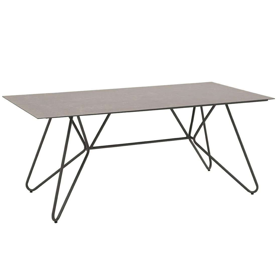 OUTLIV. Maranello Gartentisch 180x90x75cm Stahl/Keramik-Glas Dunkelgrau – Bild 2