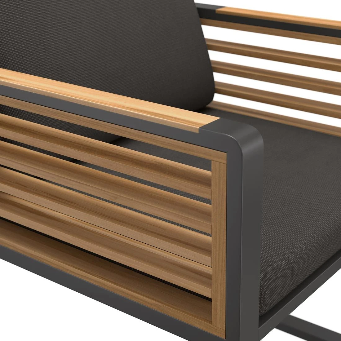 OUTLIV. New York Gartensessel Aluminium/Teak/Olefin Anthrazit – Bild 6