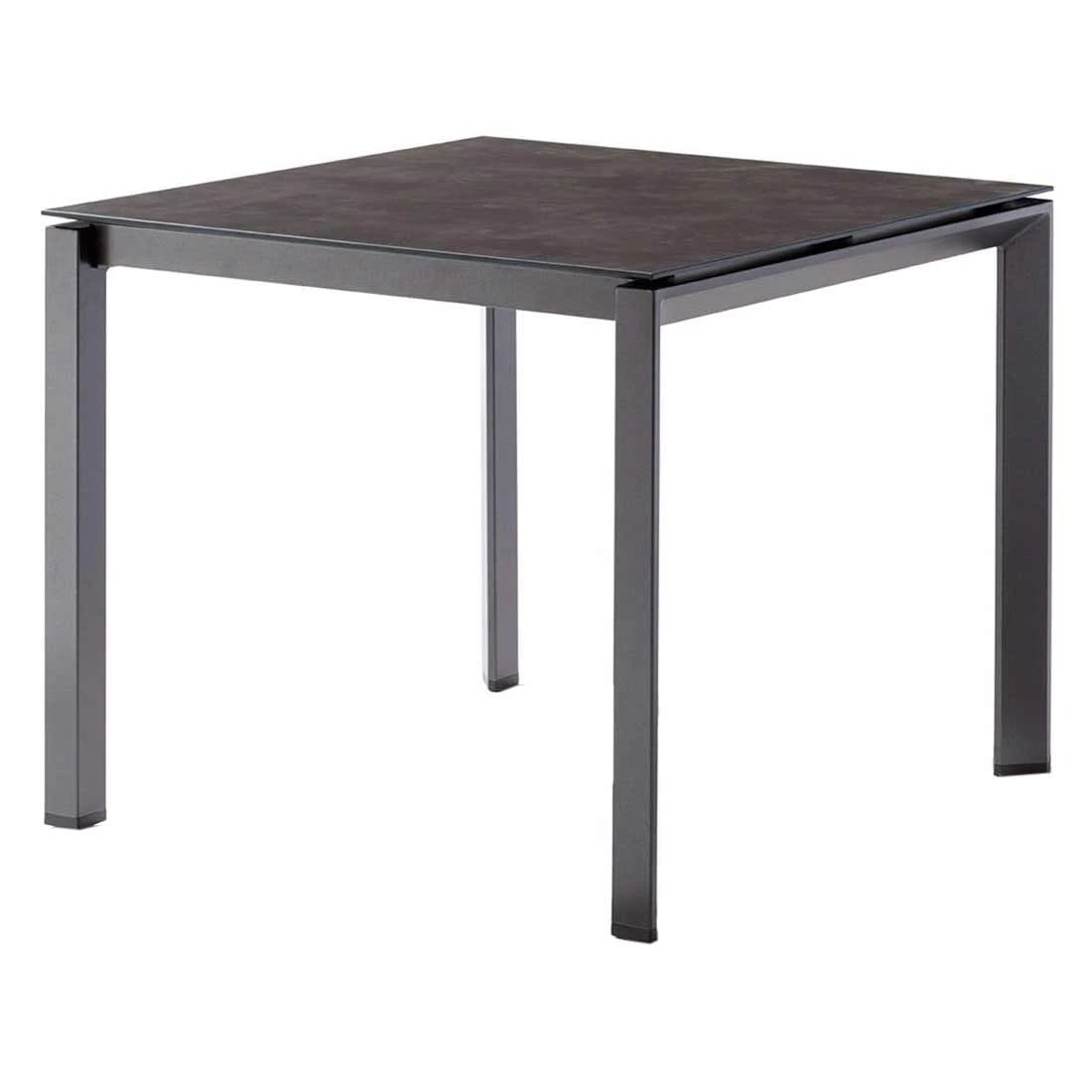 Sieger Gartentisch 90x90cm Aluminium/Polytec Eisengrau/Beton Dunkel