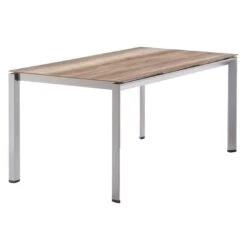 Sieger Gartentisch 160x90cm Aluminium/Polytec Graphit/Eiche Hell