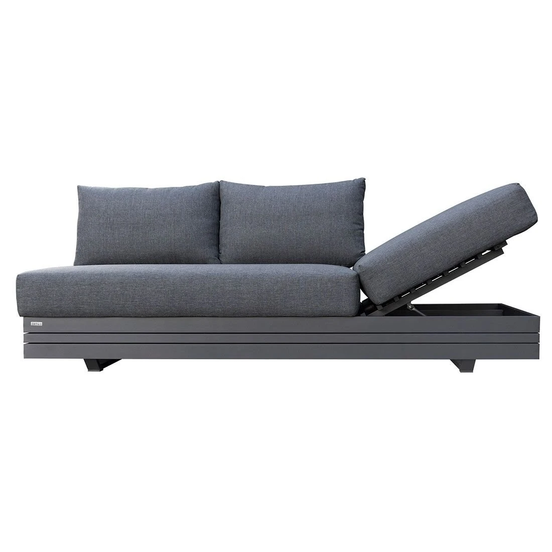 Zebra Cubo Gartensofa + Kaffeetisch 2tlg Teak/Olefin Dark Grey – Bild 2