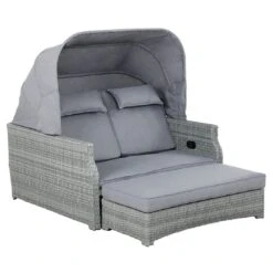 OUTLIV. Capri Daybed Geflecht/Textil Flint/Grau