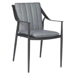 Stern Vanda Diningsessel Aluminium/Outdoorstoff Anthrazit/Seidengrau
