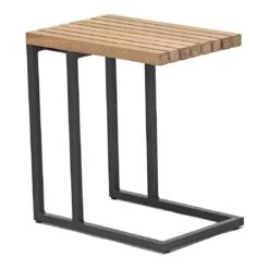 Zebra Fly Beistelltisch 30x45cm Aluminium/Teak Graphit/Teak