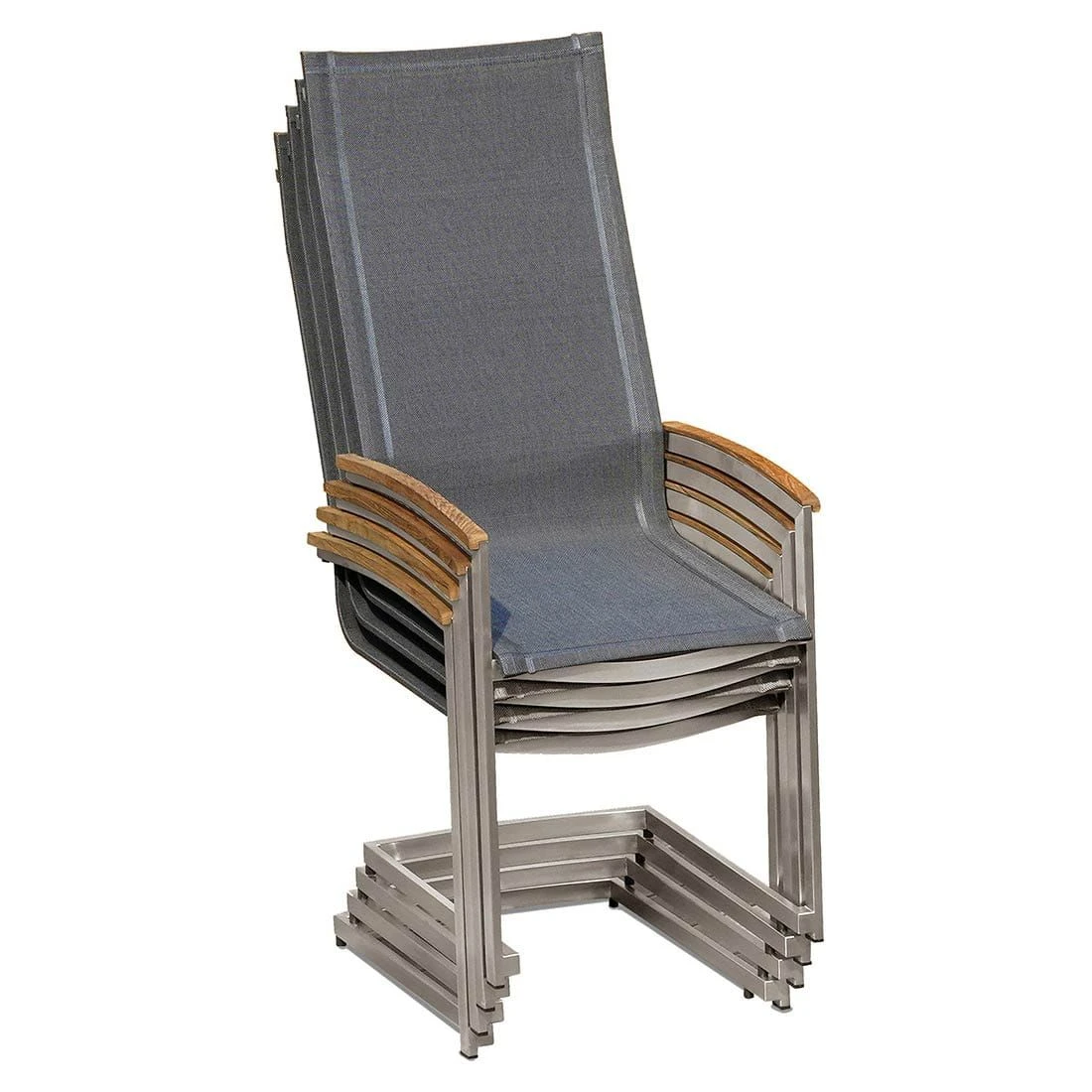 Zebra Setax Swing Freischwinger Edelstahl/Batyline Edelstahl/Midnight Grey – Bild 2