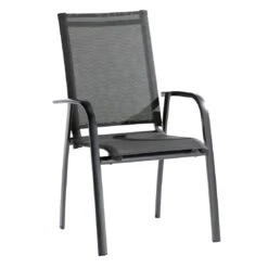Sieger Padua Stapelsessel Aluminium/Textilux Eisengrau/Silbergrau