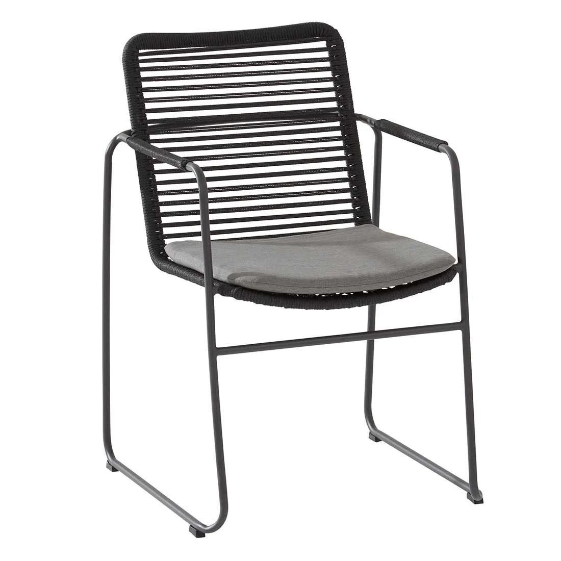 4Seasons Elba Stapelsessel Edelstahl/Rope Anthrazit