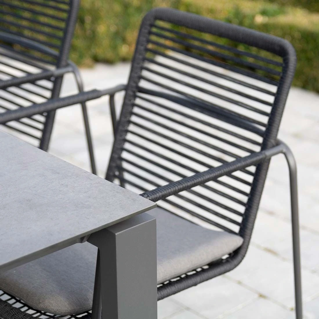 4Seasons Elba Stapelsessel Edelstahl/Rope Anthrazit – Bild 4