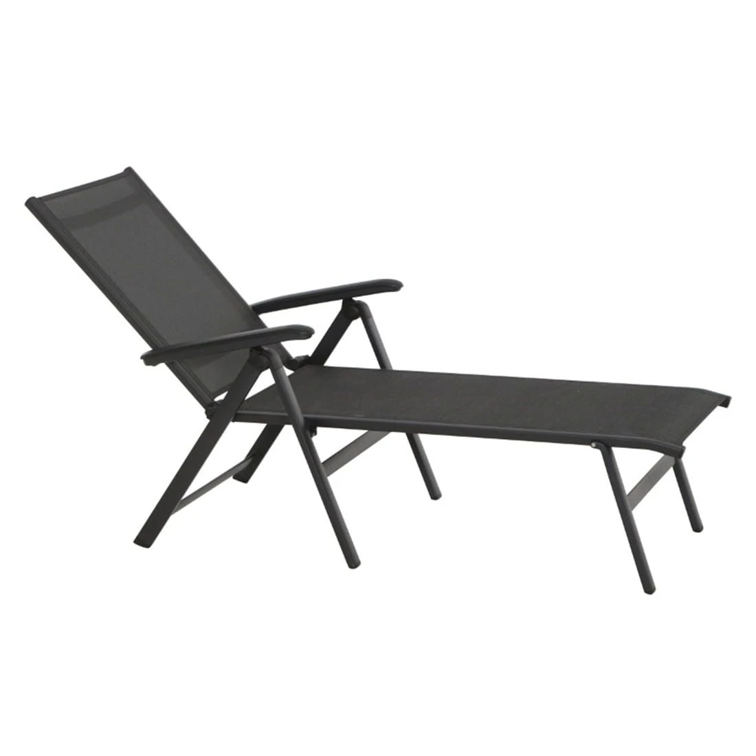 Siena Garden Solana Klappliege Aluminium/Ranotex®-Gewebe Anthrazit/Silber-Schwarz