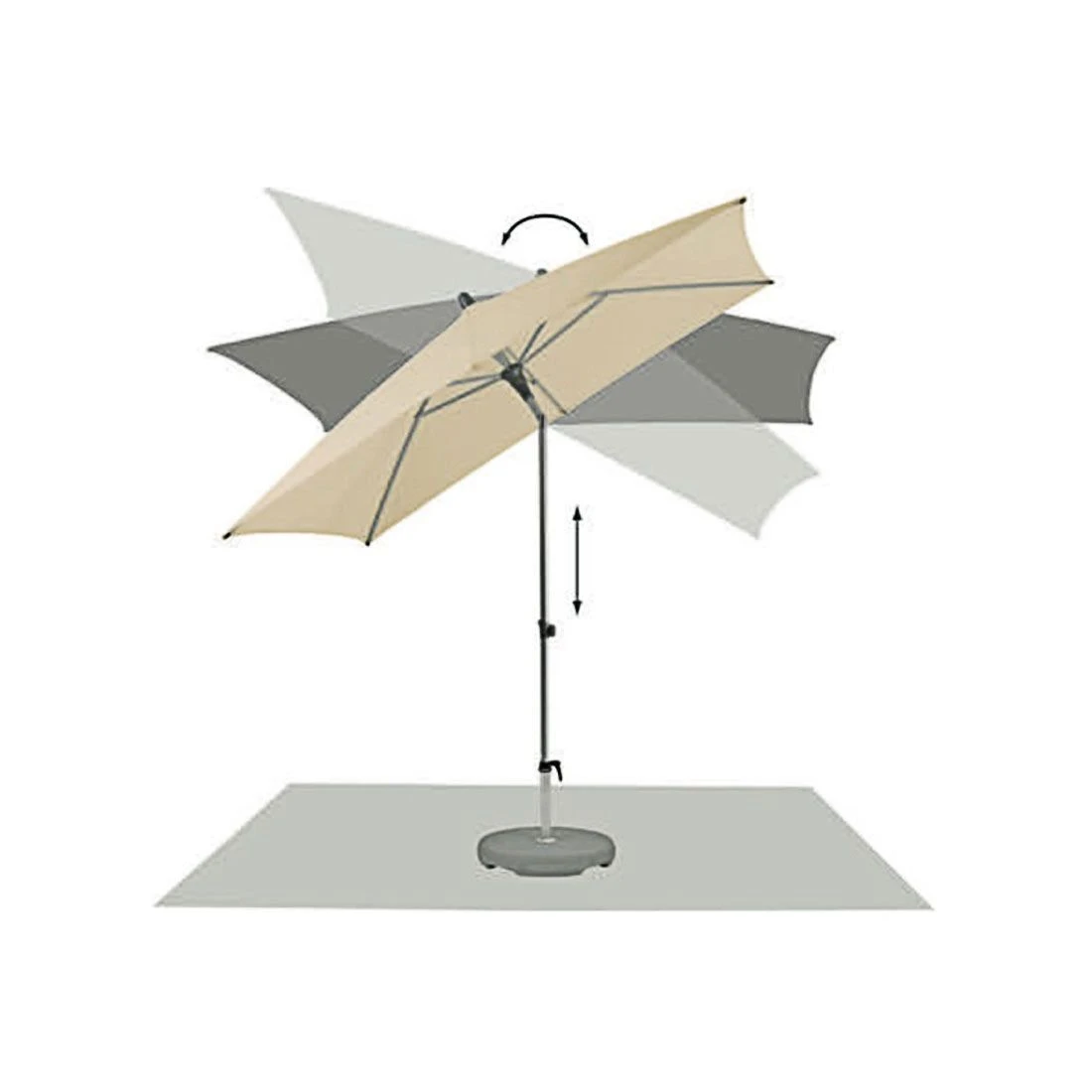 Glatz Alu-Smart Easy Stockschirm Ø300 Cm Stone Grey – Bild 3