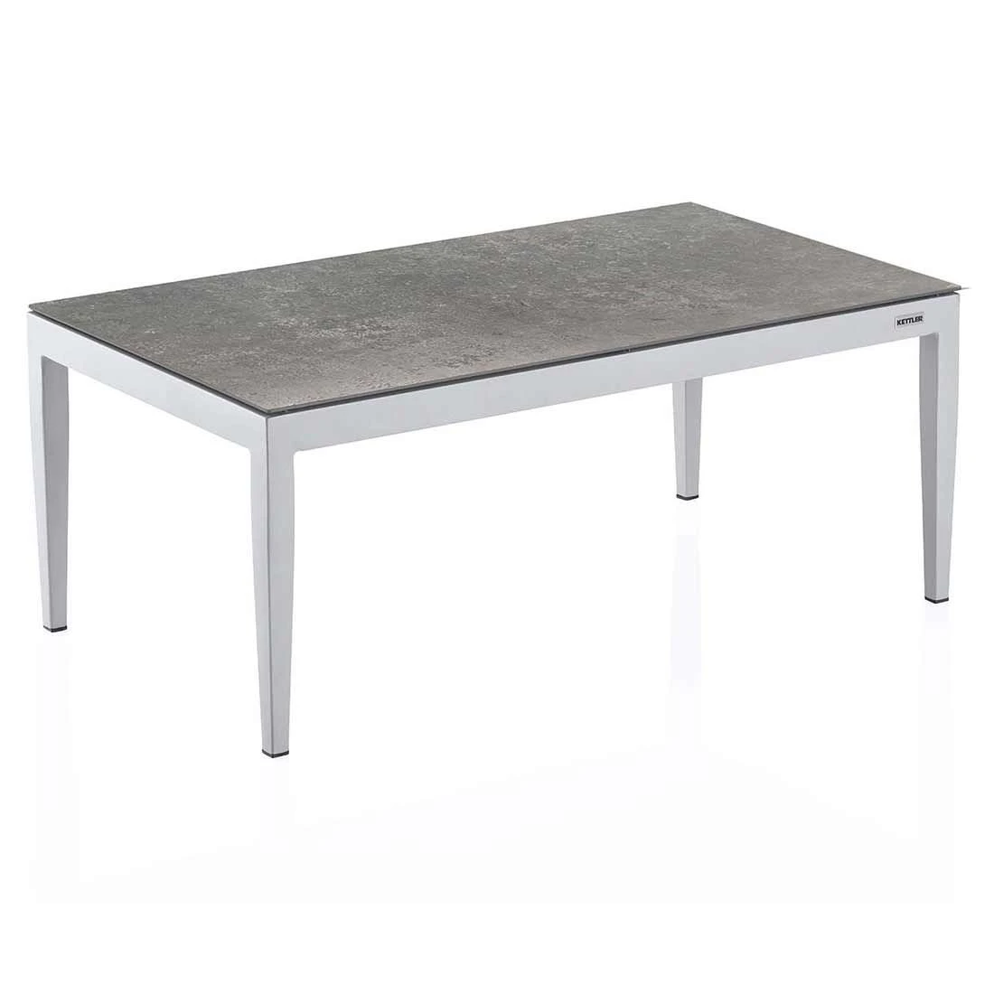 Kettler Sunny Loungetisch 110x60cm Aluminium/Glas Silber/Hellgrau