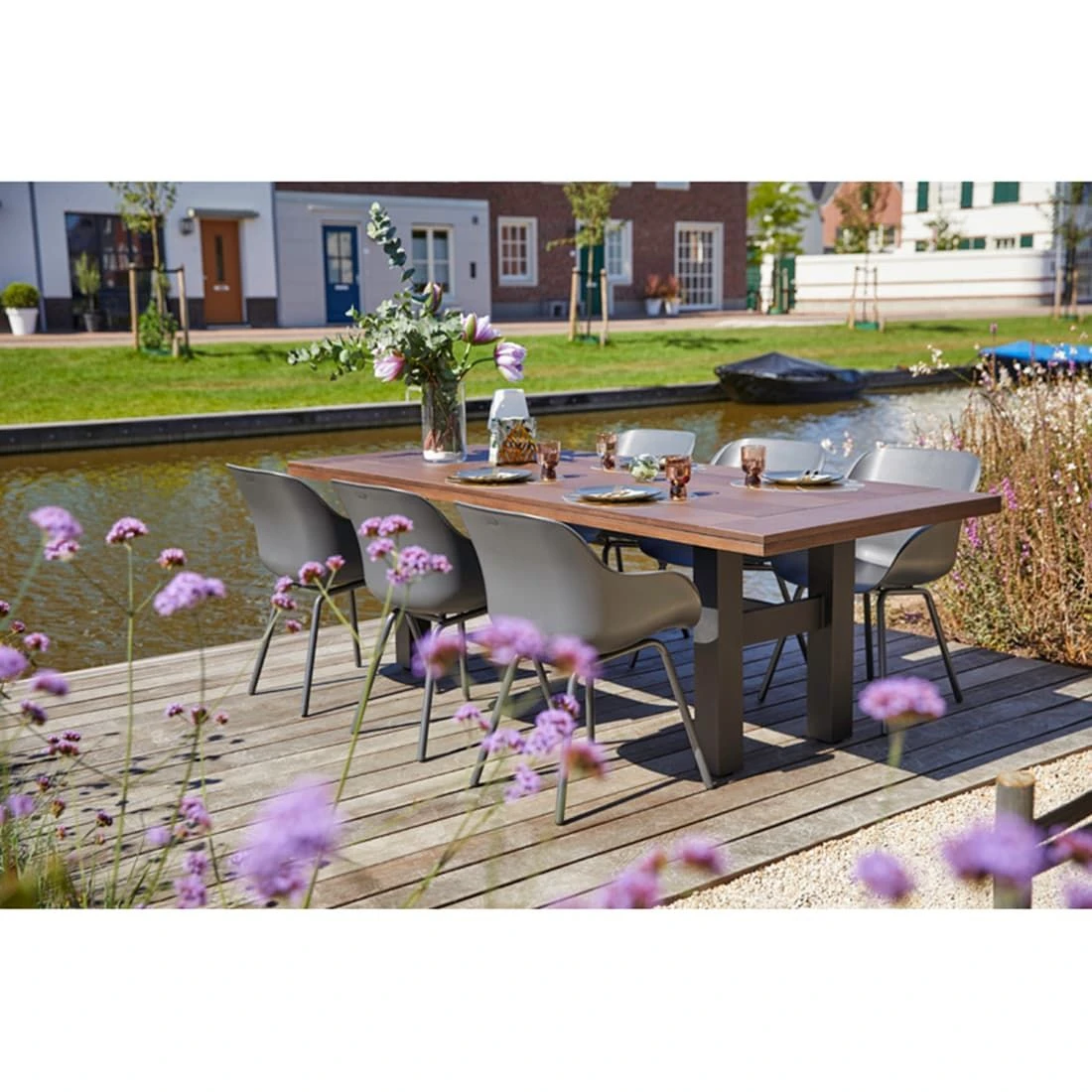 Hartman Yasmani Gartentisch 240x100 Cm Aluminium/Resysta® Anthrazit/Braun – Bild 2