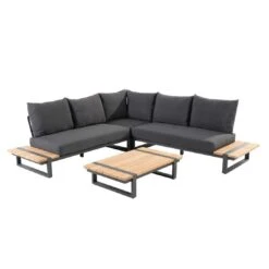 4Seasons Country Ecklounge 4-tlg. Mit Tisch 110x65cm Anthrazit/Natur
