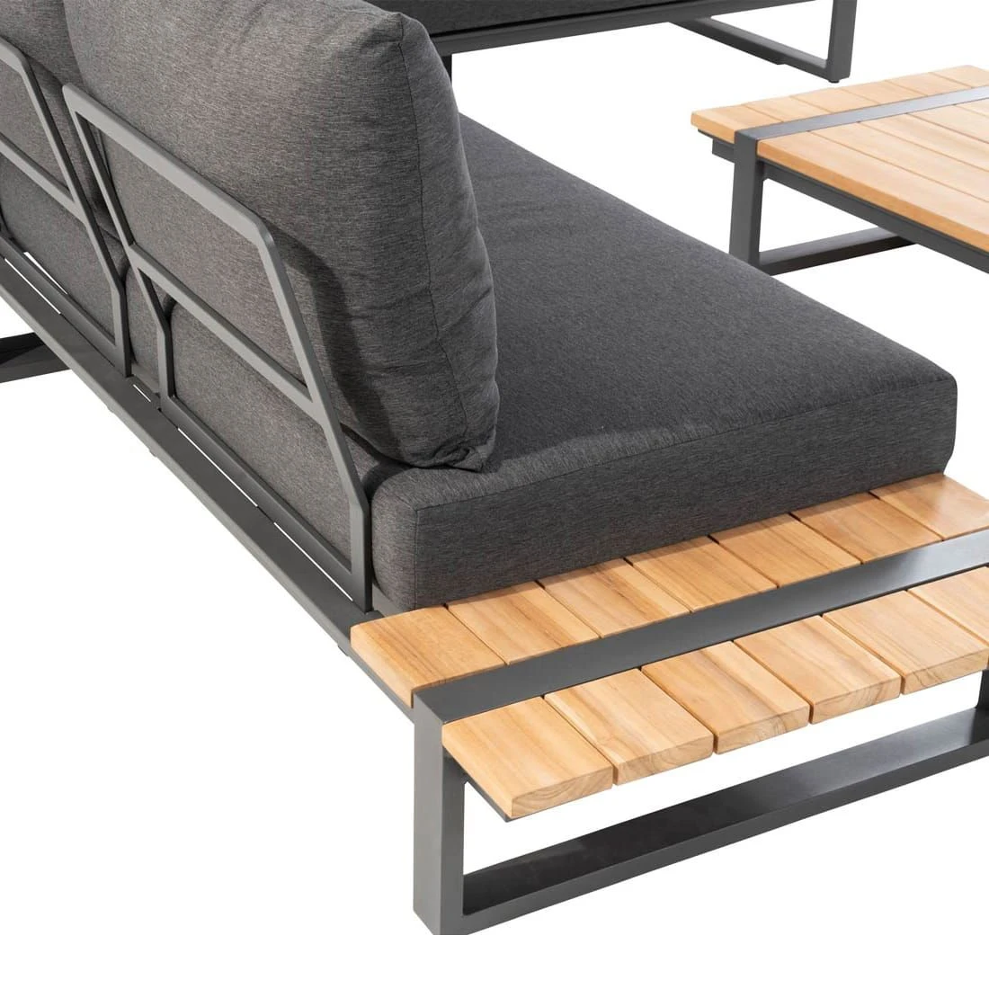 4Seasons Country Ecklounge 4-tlg. Mit Tisch 110x65cm Anthrazit/Natur – Bild 4