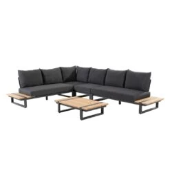 4Seasons Country Ecklounge 5-tlg. Mit Tisch 110x65cm Anthrazit/Natur