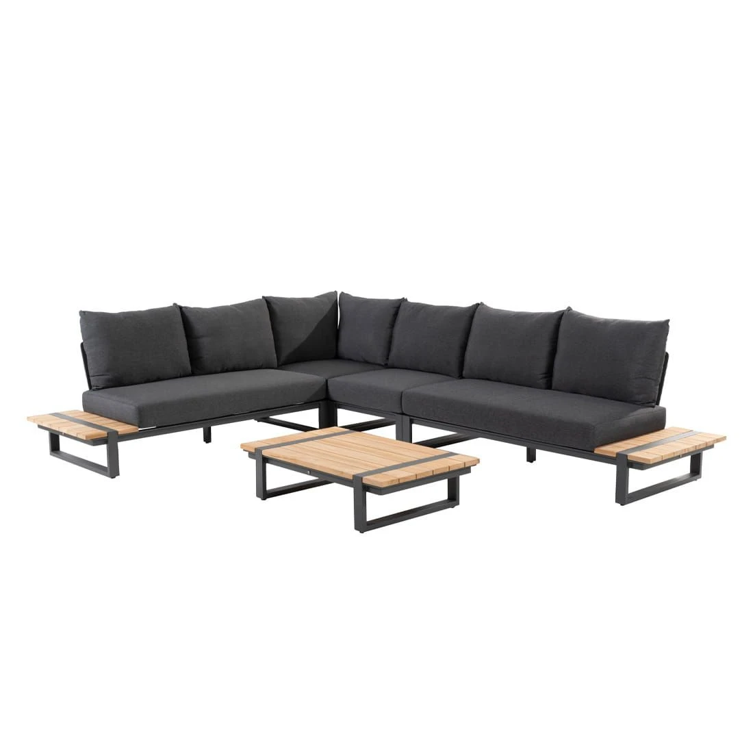 4Seasons Country Ecklounge 5-tlg. Mit Tisch 110x65cm Anthrazit/Natur