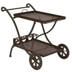 MBM Romeo Servierwagen 94x65 Cm Schmiedeeisen Marone Antik