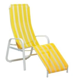 Karasek Florida Gesundliege Aluminium/Textilene Weiß/Weiß-Gelb