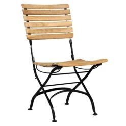 Zebra Florence Biergartenstuhl Stahl/Teak Schwarz/Teak