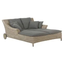 4Seasons Valentine Doppelliege Aluminium/Geflecht Inklusive Kissen Pure