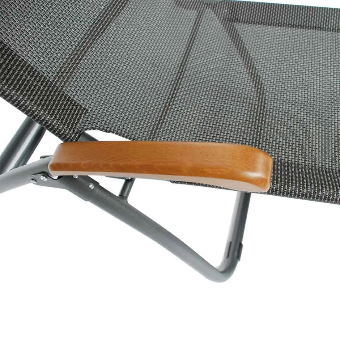 Sungörl Phönix DV Bäderliege Stahl/Textilene/Eschenholz Anthrazit/Grau – Bild 3