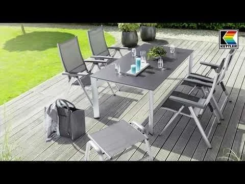 Kettler Cirrus Relaxsessel Aluminium/Textilene Silber/Anthrazitgrau – Bild 2