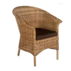 Domus Ventures Maryland Gartensessel Rundgeflecht/Olefin Mixed-Beige/Chocolate