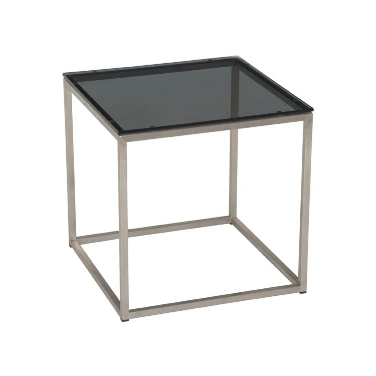 Stern Beistelltisch 45x45cm Edelstahl/Glas Schwarz