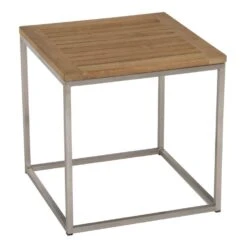 Stern Savona Beistelltisch 45x45cm Edelstahl/Teak Natur
