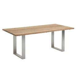 Niehoff Noah Gartentisch 180x95 Cm Edelstahl Profilkufe 3-teilig Gelattet Teak Recycelt