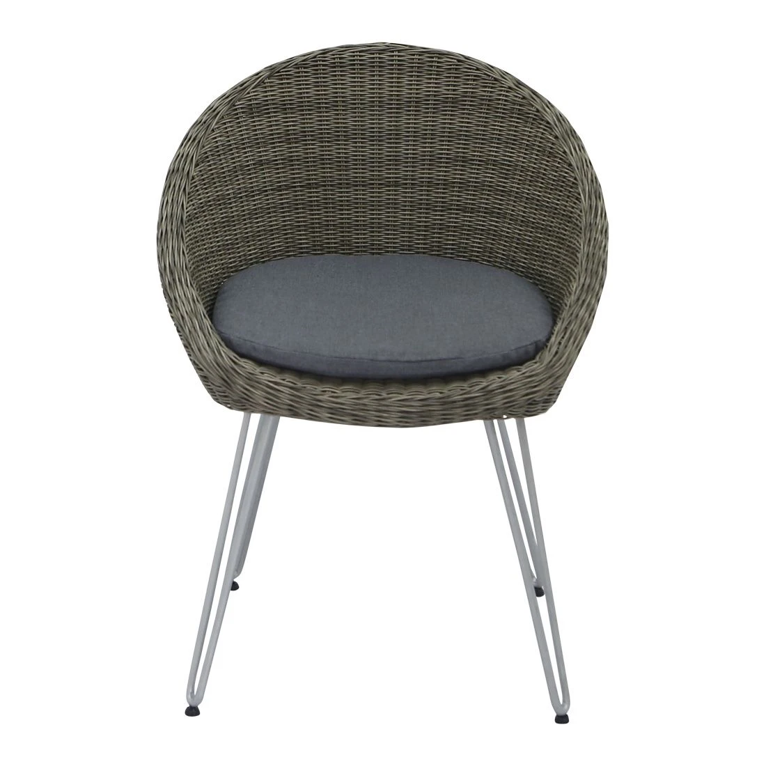 OUTLIV. Sagres Gartenstuhl Stahl/Geflecht Natural Kubu Grey/Royal Anthrazit – Bild 2