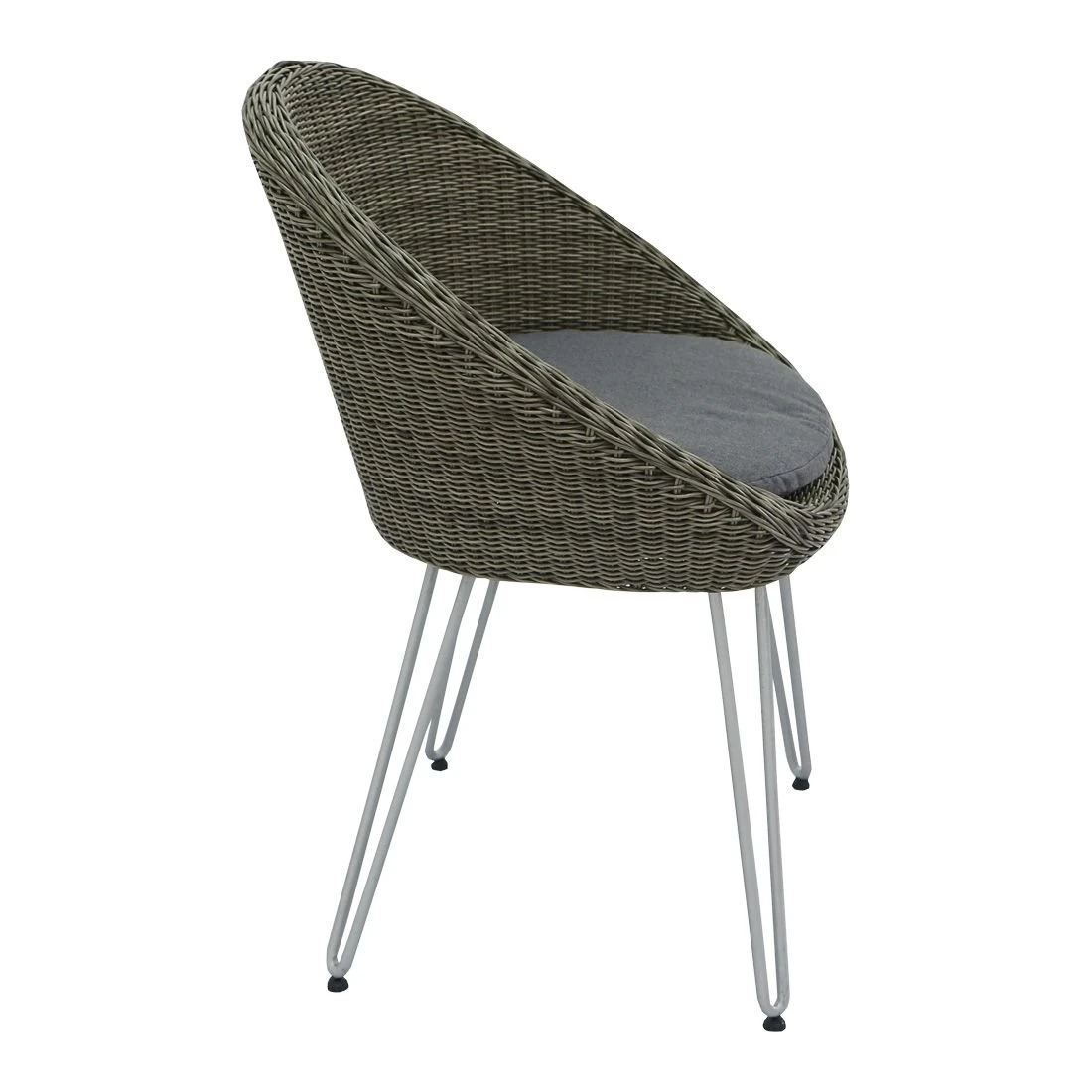 OUTLIV. Sagres Gartenstuhl Stahl/Geflecht Natural Kubu Grey/Royal Anthrazit – Bild 4