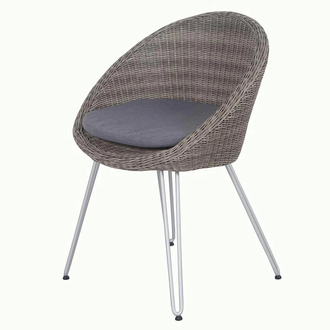 OUTLIV. Sagres Gartenstuhl Stahl/Geflecht Natural Kubu Grey/Royal Anthrazit – Bild 6