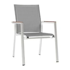 Zebra Fly Stapelsessel Aluminium/Textilene Weiß/Light Grey