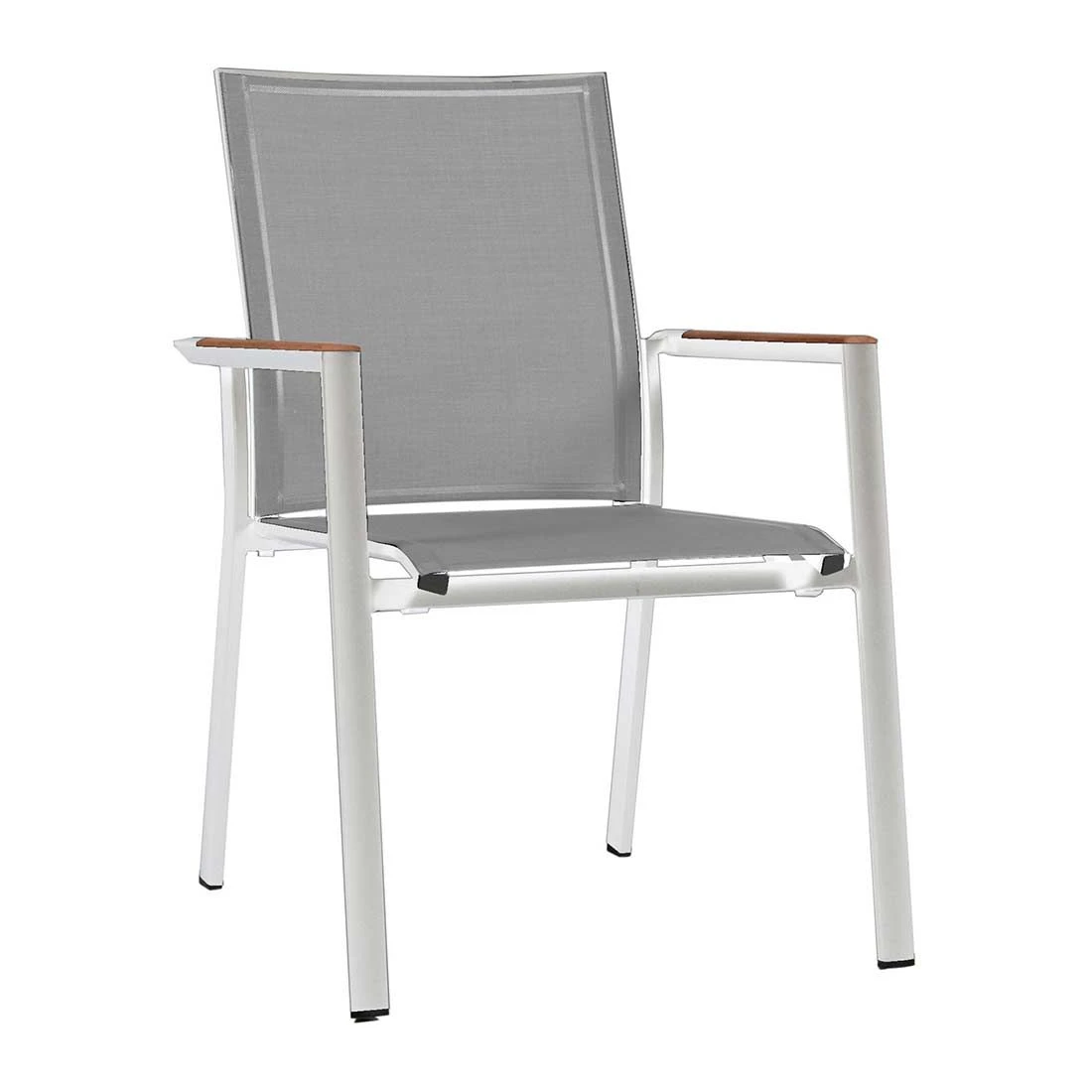 Zebra Fly Stapelsessel Aluminium/Textilene Weiß/Light Grey