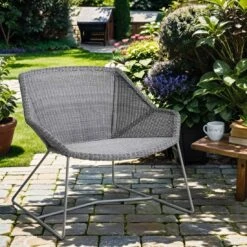 Cane-Line Breeze Loungesessel Stahl/Geflecht Light Grey