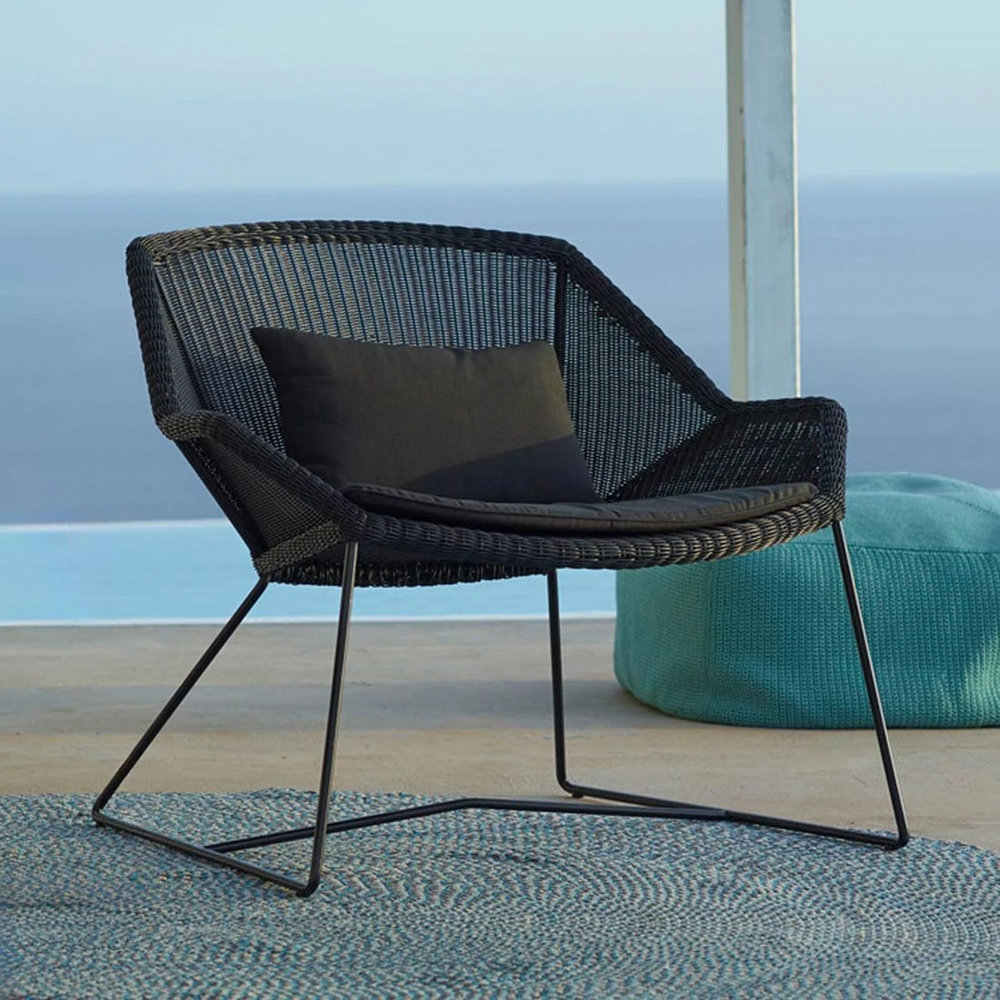 Cane-Line Breeze Loungesessel Stahl/Geflecht Black
