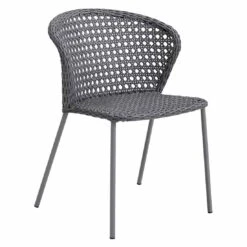 Cane-Line Lean Stapelstuhl Stahl/Geflecht Light Grey