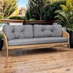 Cane-Line Ocean Gartensofa 202cm Aluminium/Geflecht/Polypropylen Dark Grey/Natur
