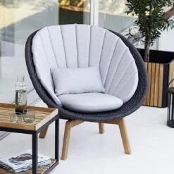 Cane-Line Peacock Loungesessel Teak/Rope Dark Grey/Light Grey