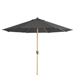Doppler Alu-Wood Ultra Marktschirm Ø350cm Aluminium/Holzoptik Anthrazit