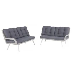 Hartman Casablanca Gartensofas Geflecht/Olefin Ash White/Ash Grey