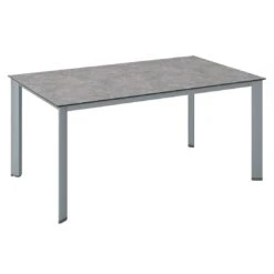 Kettler Edge Gartentisch 140x70cm Aluminium/HPL Silber/Kalksandstein