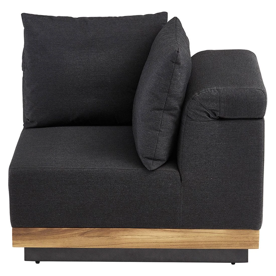 Kettler Royal Platform Eck-/Endmodul Aluminium/Teak/Sunbrella Anthrazit/Sooty – Bild 3