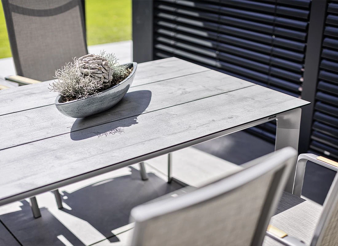Kettler Gartentisch-Platte 180x95 Cm HPL Grau Mit Fräsung – Bild 3