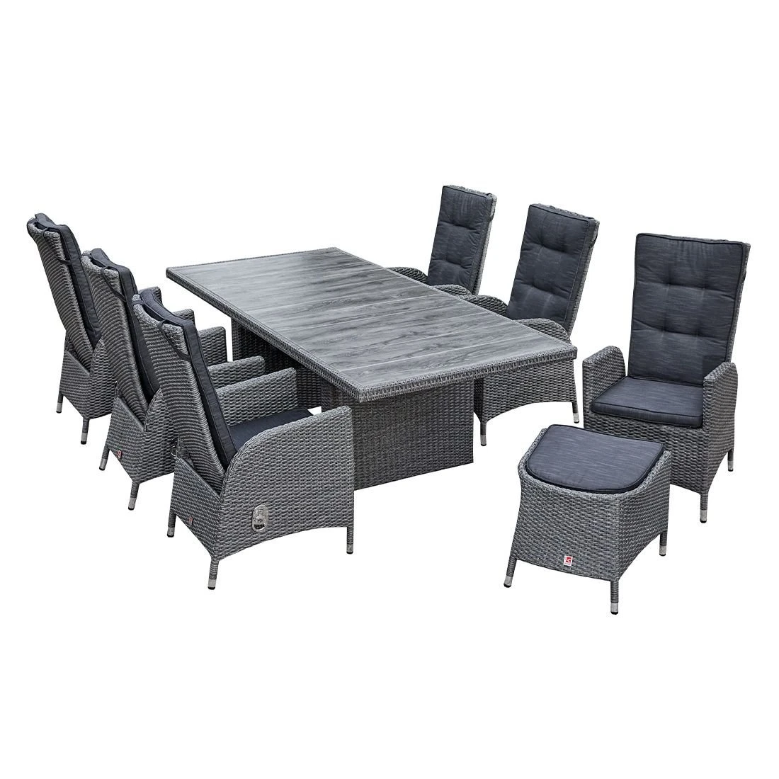 LC Garden Barcelona Gartensessel Aluminium/Geflecht Grau-Mix – Bild 9